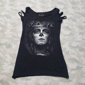 Sullen Angels Tank Top Womens Small Black Pullover Sleeveless